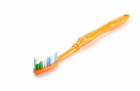 simsearch:400-04650289,k - Toothbrush with toothpaste with white background Stock Photo - Budget Royalty-Free & Subscription, Code: 400-04852248