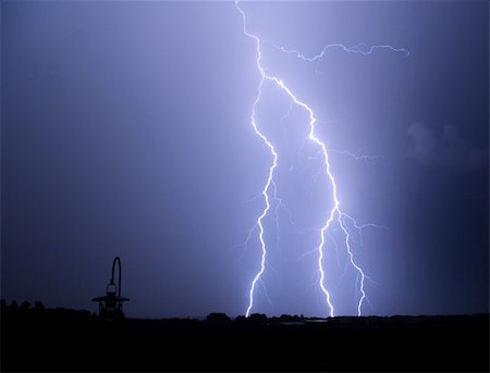 Lightning Strike at Night in the Country Stock Photo - Budget Royalty-Free & Subscription, Code: 400-04852369
