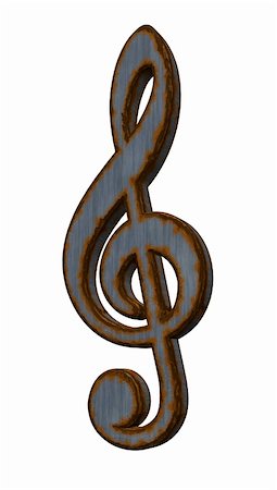 simsearch:400-06329491,k - rusty clef on white background - 3d illustration Stock Photo - Budget Royalty-Free & Subscription, Code: 400-04852625