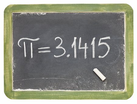 de pie - mathematics concept - the number pi on a small slate blackboard, isolated on white Photographie de stock - Aubaine LD & Abonnement, Code: 400-04852789