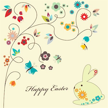 simsearch:400-04350645,k - Vector floral greeting card for Easter Foto de stock - Royalty-Free Super Valor e Assinatura, Número: 400-04853049