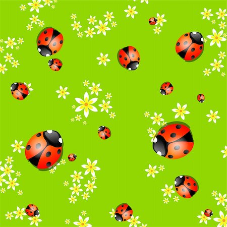 simsearch:400-05149797,k - Vector spring background with small flowers and ladybugs Stock Photo - Budget Royalty-Free & Subscription, Code: 400-04853050