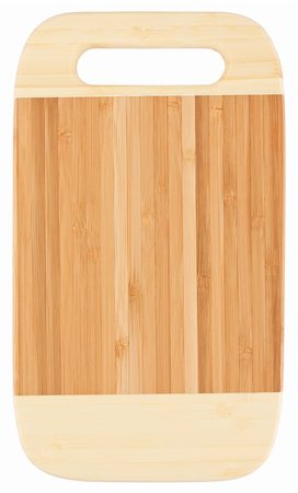 Bamboo chopping board isolated on white background Stock Photo - Budget Royalty-Free & Subscription, Code: 400-04853105