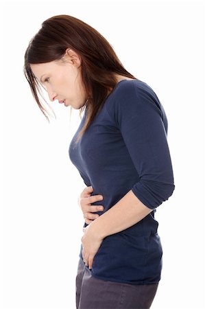 simsearch:400-06106822,k - Woman holding her stomach with her hands . Pain concept Stockbilder - Microstock & Abonnement, Bildnummer: 400-04853174