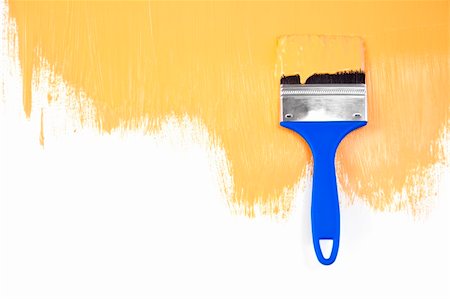 simsearch:400-04275852,k - Orange  painted shape with brush / white background / copy space Stockbilder - Microstock & Abonnement, Bildnummer: 400-04853289