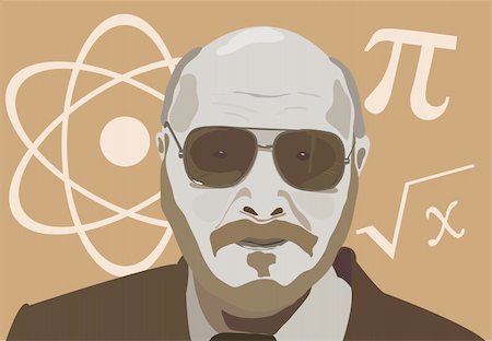 vector illustration of the physics teacher man Photographie de stock - Aubaine LD & Abonnement, Code: 400-04853405