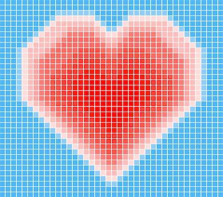 simsearch:400-07261564,k - vector illustration of the heart on the blue background Stock Photo - Budget Royalty-Free & Subscription, Code: 400-04853406