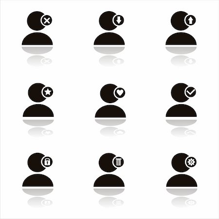 set of 9 black user icons Stock Photo - Budget Royalty-Free & Subscription, Code: 400-04853442