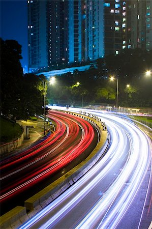 simsearch:400-05889585,k - traffic in city at night in hong kong. Stock Photo - Budget Royalty-Free & Subscription, Code: 400-04853679