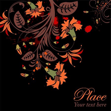 simsearch:400-04869919,k - Grunge decorative floral frame, element for design, vector illustration Foto de stock - Super Valor sin royalties y Suscripción, Código: 400-04853710