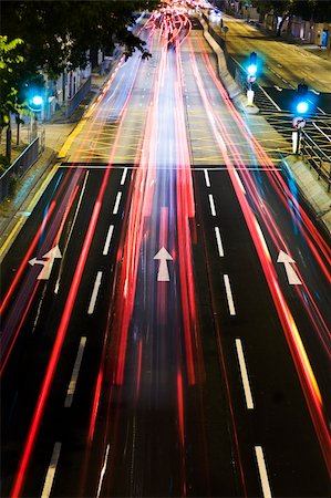 traffic in city at night with long car light Stock Photo - Budget Royalty-Free & Subscription, Code: 400-04853800