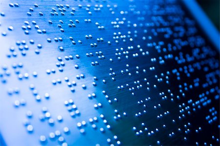 Plain Braille Page Macro with blue toned Stock Photo - Budget Royalty-Free & Subscription, Code: 400-04853854