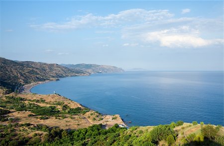 Beautiful summer coastline and camping on beach (Crimea, Ukraine). Foto de stock - Royalty-Free Super Valor e Assinatura, Número: 400-04864025