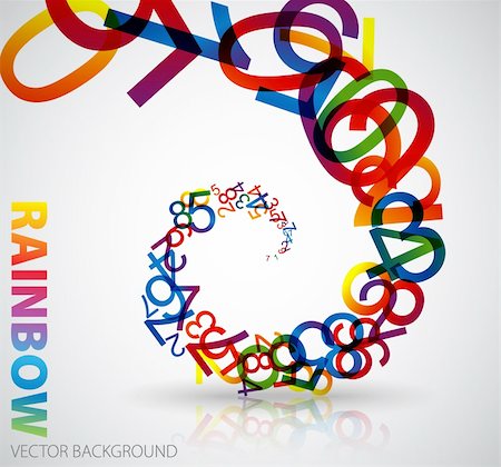 Abstract background with colorful rainbow numbers Stock Photo - Budget Royalty-Free & Subscription, Code: 400-04864352