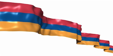 simsearch:622-02621533,k - Armenian ribbon flag isolated on white Stock Photo - Budget Royalty-Free & Subscription, Code: 400-04864404