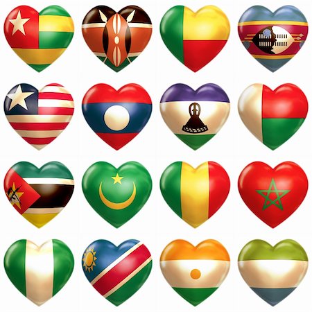 simsearch:400-04617939,k - African Hearts set isolated on white Stock Photo - Budget Royalty-Free & Subscription, Code: 400-04864400