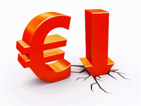 Euro down Stock Photo - Budget Royalty-Free & Subscription, Code: 400-04864461