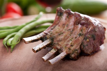 closeup of grilled lamb chops Stock Photo - Budget Royalty-Free & Subscription, Code: 400-04864606