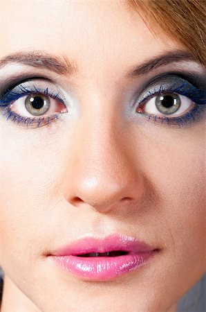 simsearch:400-09224445,k - macro shot of a female face with fashion make-up Foto de stock - Super Valor sin royalties y Suscripción, Código: 400-04864762