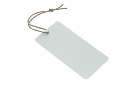 Blank light blue tag isolated on white Stock Photo - Budget Royalty-Free & Subscription, Code: 400-04864996