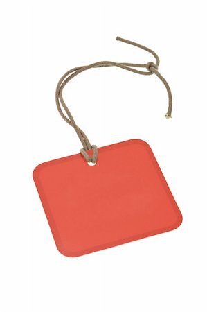 simsearch:400-05333011,k - Red tag with string on white background Photographie de stock - Aubaine LD & Abonnement, Code: 400-04865006