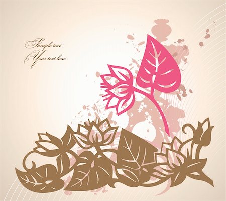 simsearch:400-04687930,k - Abstract grunge flower background with element for design. Vector illustration Stock Photo - Budget Royalty-Free & Subscription, Code: 400-04865257