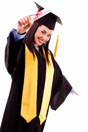 simsearch:400-04854970,k - Stock image of happy female graduate, isolated on white Stock Photo - Budget Royalty-Free & Subscription, Code: 400-04865334