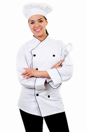 Stock image of female chef, isolated on white Stock Photo - Budget Royalty-Free & Subscription, Code: 400-04865332