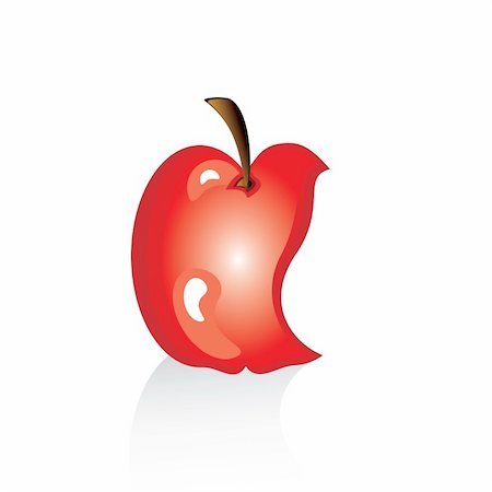 simsearch:400-04727937,k - The bitten off red apple. Illustration on white background Stockbilder - Microstock & Abonnement, Bildnummer: 400-04865349