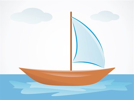 abstract summer boat with sea vector illustration Stock Photo - Budget Royalty-Free & Subscription, Code: 400-04865563