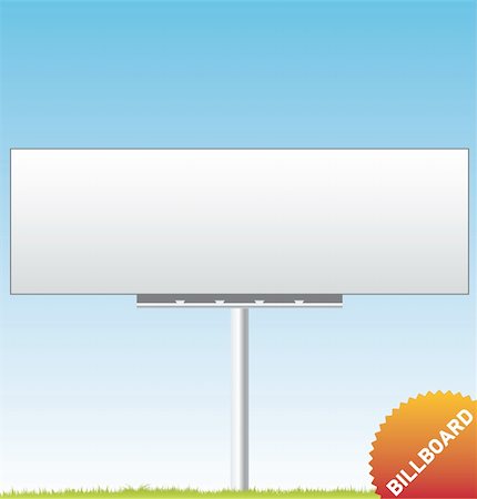 simsearch:400-05108001,k - Big blank billboard vector illustration on the blue sky background; easy to edit Stock Photo - Budget Royalty-Free & Subscription, Code: 400-04865584
