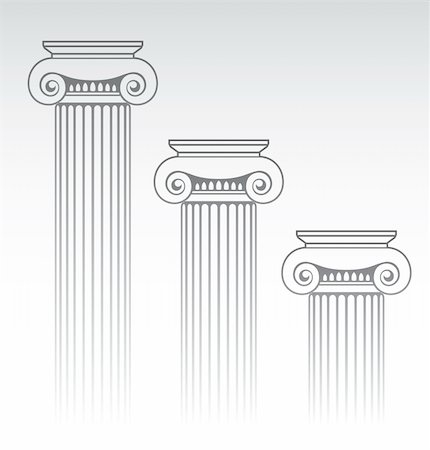 Vector illustration of a Greek Ionic Columns, easy to edit Foto de stock - Super Valor sin royalties y Suscripción, Código: 400-04865585