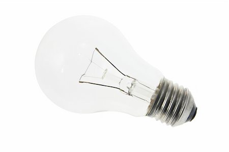 simsearch:400-04774950,k - Incandescent light bulb on White Background Photographie de stock - Aubaine LD & Abonnement, Code: 400-04865704