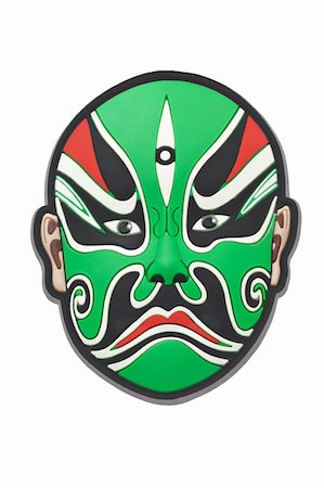 Chinese Beijing opera green mask on white background Stock Photo - Budget Royalty-Free & Subscription, Code: 400-04865731