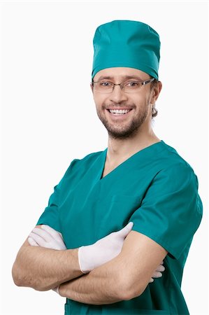 simsearch:400-04375768,k - Smiling doctor with a white background Foto de stock - Royalty-Free Super Valor e Assinatura, Número: 400-04865881