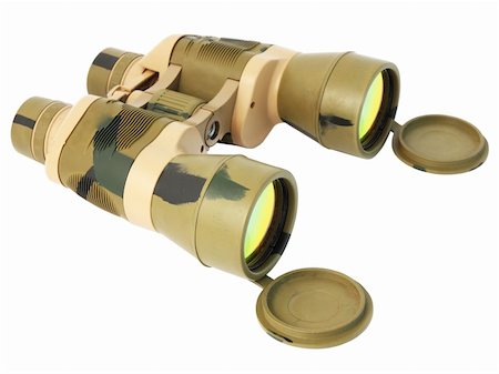 simsearch:400-05142003,k - Green military binoculars against the white background Photographie de stock - Aubaine LD & Abonnement, Code: 400-04865924