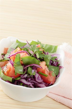 purple cabbage salad - salad from the violet cabbage tomato and the verdure Stock Photo - Budget Royalty-Free & Subscription, Code: 400-04866616