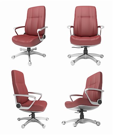 ergonomic - Red chair over white in four positions. Stock Photo - Budget Royalty-Free & Subscription, Code: 400-04866770