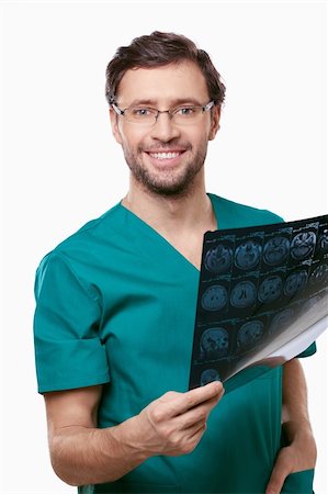 simsearch:400-04375768,k - Attractive doctor with x-rays on a white background Foto de stock - Royalty-Free Super Valor e Assinatura, Número: 400-04866979