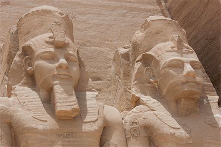 Colossal statue of Ramses II at the entrance to Abu Simbel Temple in Egypt Stock Photo - Budget Royalty-Free & Subscription, Code: 400-04867088