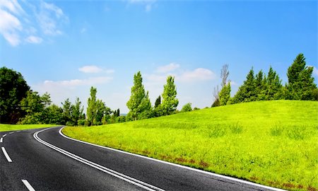 panoramic road drive - Sunny travel Stock Photo - Budget Royalty-Free & Subscription, Code: 400-04867396