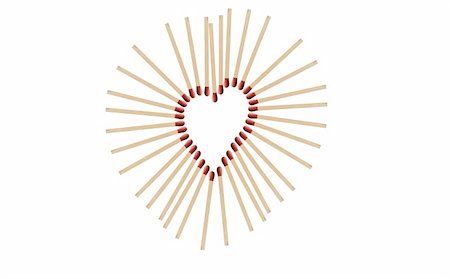 simsearch:400-07266420,k - matchsticks in a row shows a heart-shape Stock Photo - Budget Royalty-Free & Subscription, Code: 400-04867555