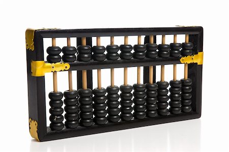 Antique Abacus with reflection on white background. Stock Photo - Budget Royalty-Free & Subscription, Code: 400-04867624