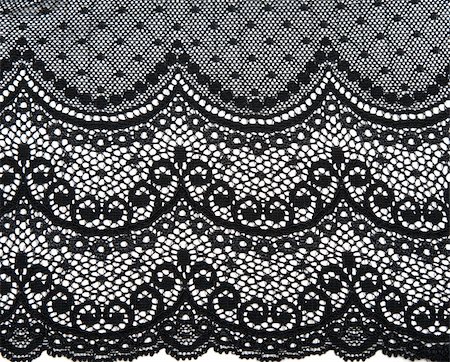 simsearch:400-05677711,k - Decorative black lace on insulated white background Foto de stock - Royalty-Free Super Valor e Assinatura, Número: 400-04867919