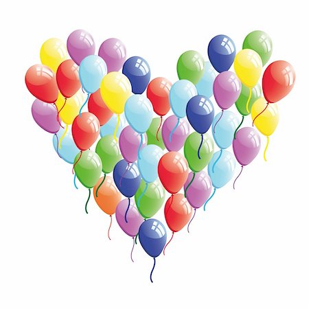 Abstract heart balloon vector.  Concept illustration. Valentine Day card. Stock Photo - Budget Royalty-Free & Subscription, Code: 400-04867952