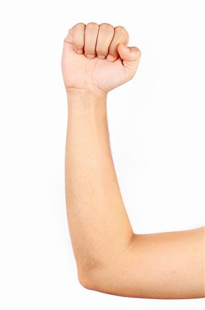 simsearch:693-03565249,k - Close up of thin man's muscular arm isolated with white background Photographie de stock - Aubaine LD & Abonnement, Code: 400-04868014