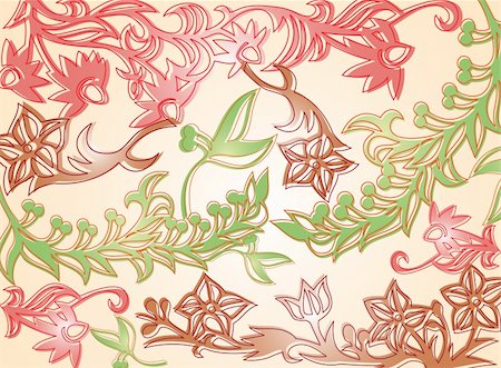 simsearch:400-08022685,k - Classical background with a flower pattern. Vector illustration Stock Photo - Budget Royalty-Free & Subscription, Code: 400-04868127