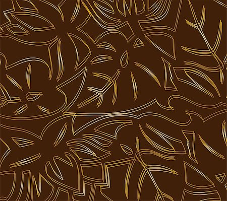 simsearch:400-06082540,k - Vector gold and brown floral background with pattern Fotografie stock - Microstock e Abbonamento, Codice: 400-04868128