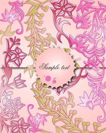 simsearch:400-08022685,k - Classical background with a flower pattern. Vector illustration Stock Photo - Budget Royalty-Free & Subscription, Code: 400-04868131