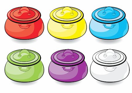 simsearch:400-07224182,k - Cartoon colorful casserole. Illustration for design on white background Stockbilder - Microstock & Abonnement, Bildnummer: 400-04868301